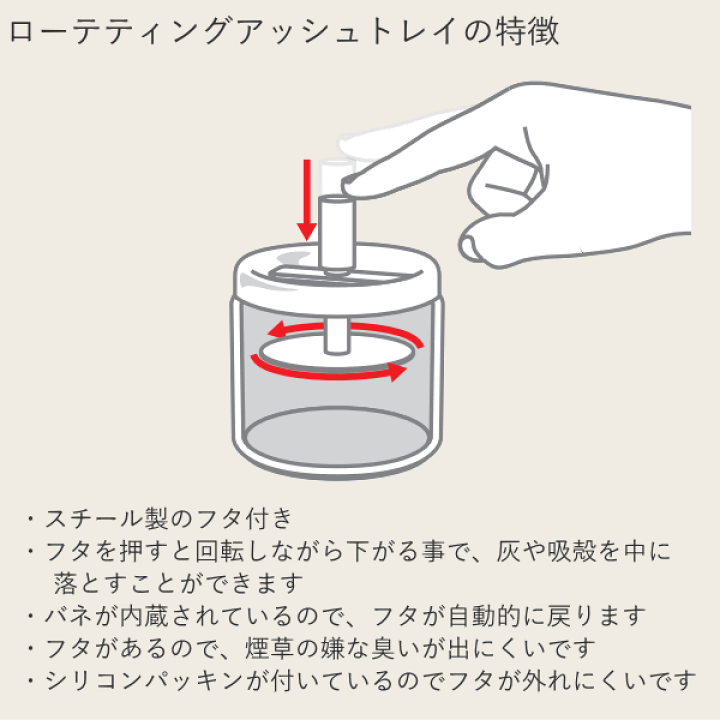 楽天市場】回転灰皿 ターンアッシュトレイ AR-1503 全3種類 愛龍社