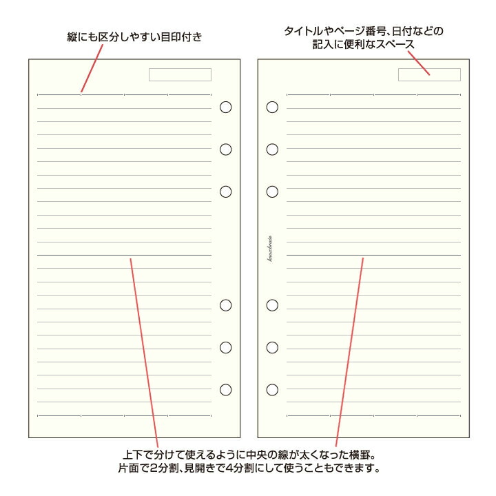 楽天市場】クリーム紙【バイブルサイズ】メモ罫線 (6mm罫)100枚