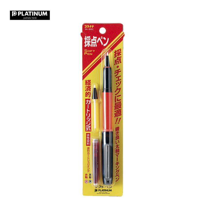 楽天市場】ソフトペン 採点ペン 赤インク つめ替え カートリッジインク