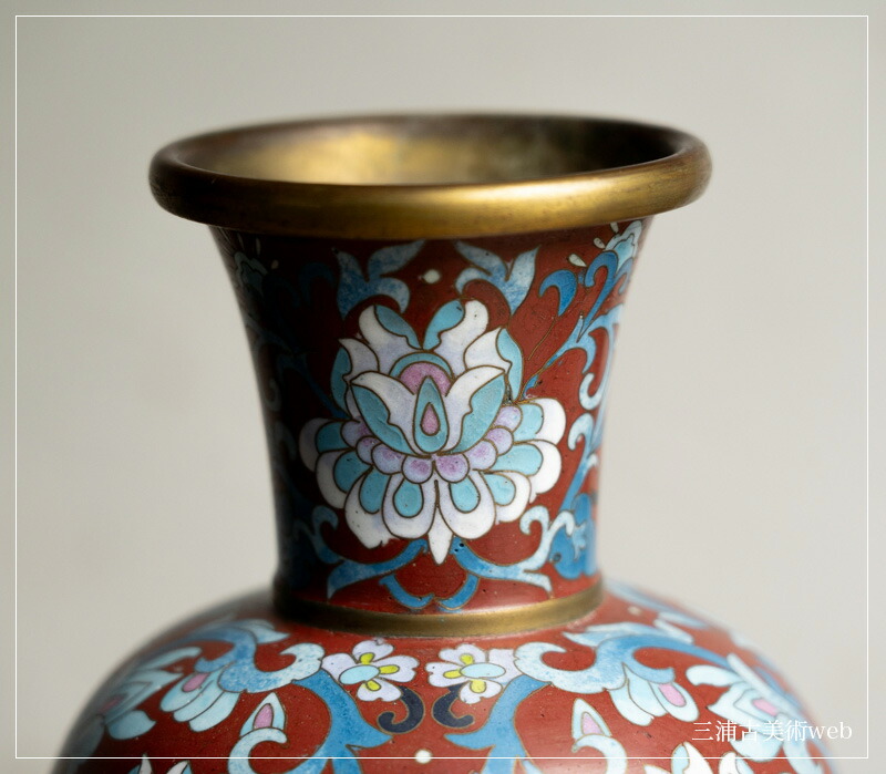 高級日本七宝花瓶 龍と鳳凰 花唐草文 骨董 高級日本七宝花瓶 龍と鳳凰