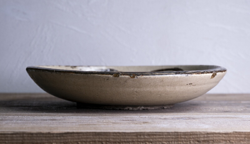 馬の目皿 石皿 瀬戸焼 鉄絵 江戸期 骨董 アンティーク 馬の