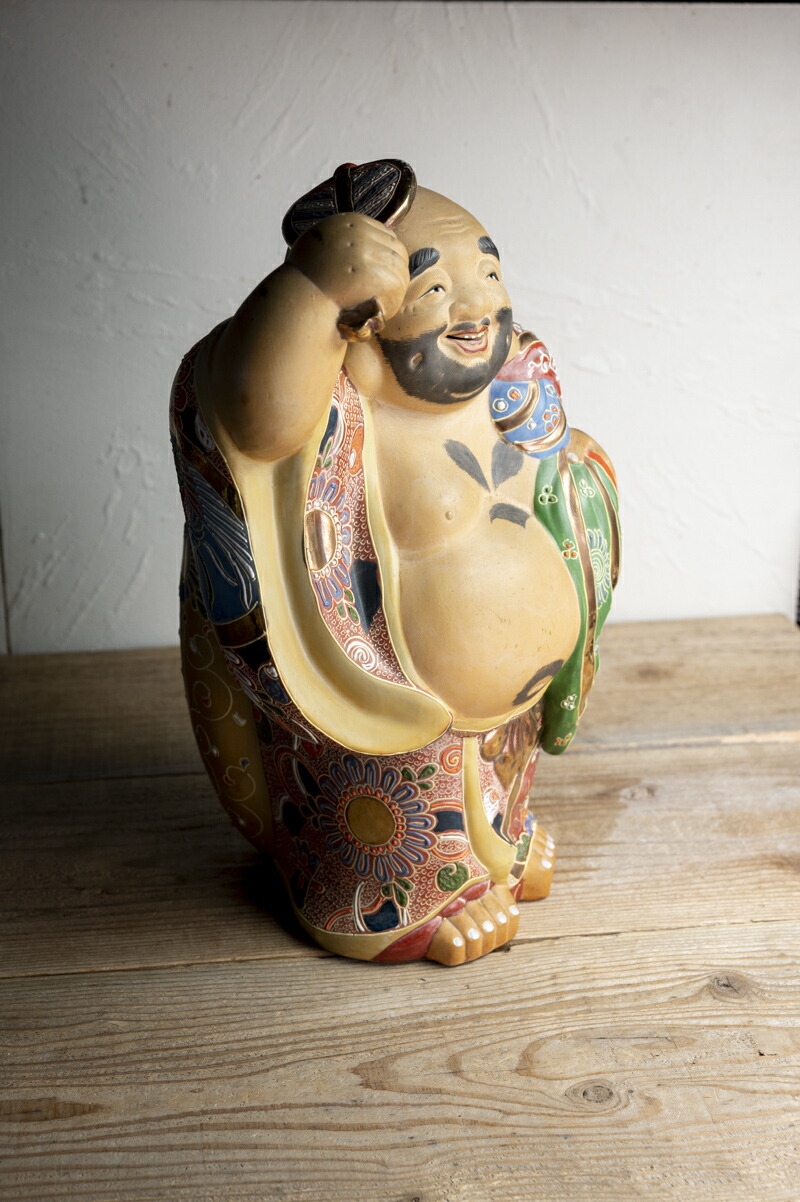 超希少‼️】九谷焼 七福神 大香炉 布袋/恵比寿/大黒天 金彩 縁起物