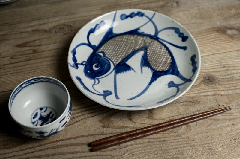 楽天市場】中国古玩 / 唐物○釉裏紅魚文皿○呉須辰砂/呉須染付 ニュウ