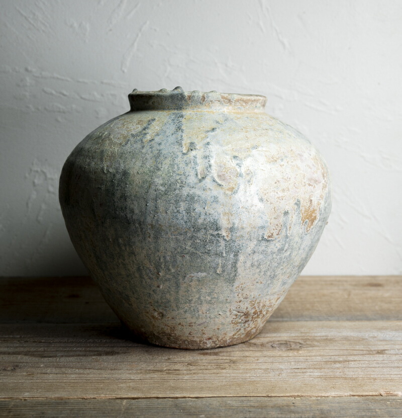 壺□緑釉 土器 須恵器 小壷 発掘品 古壺 時代物 古玩 漢代 時代物 骨董