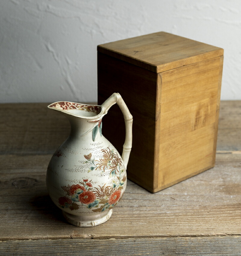 薩摩 花図水滴 骨董 里帰り 明治工芸 R1579ダK2 薩摩 花図水滴 骨董