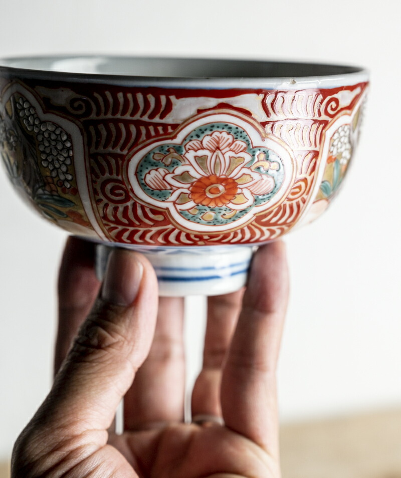 古伊万里、極上手、桃の図、茶碗、鉢。無傷。 古伊万里、極上手、桃の