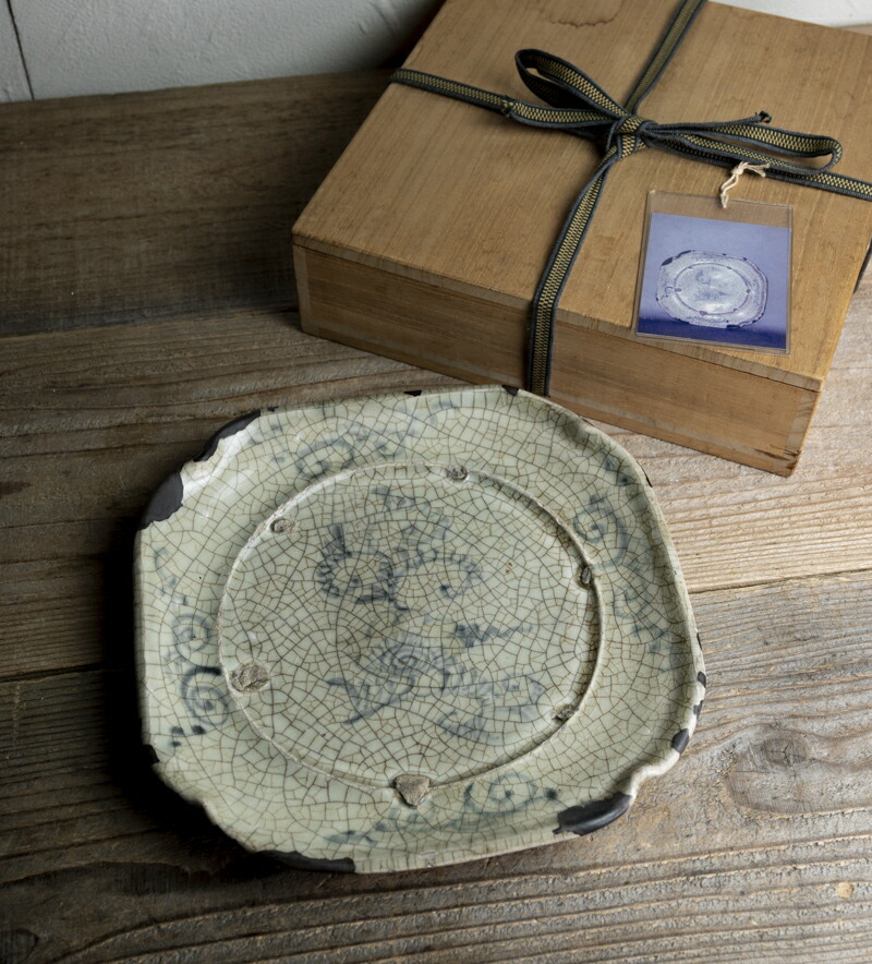 楽天市場】骨董○御深井焼染付四方角皿○ | 江戸時代 | 縁に修理多数