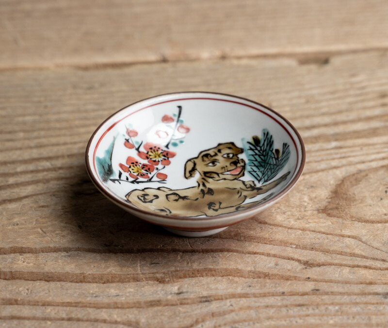楽天市場】骨董○九谷焼色絵犬文盃○雄岳 / 共箱 | 現代 | 磁器 | 酒器