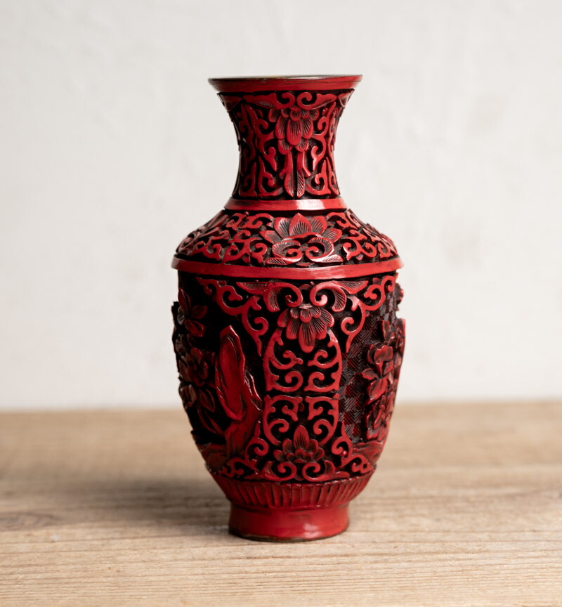 骨董 時代もの 金の網目に蝶々 花瓶 花入 古い物 古い花瓶 骨董時代