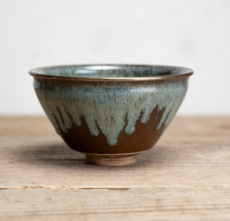 楽天市場】骨董○天目茶碗○ 万代草山 / 銅覆輪 | 昭和-20世紀頃