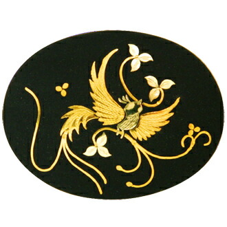 楽天市場】ブローチ 鳳凰 B-06 丸 楕円 肥後象嵌 伝統工芸品 日本製