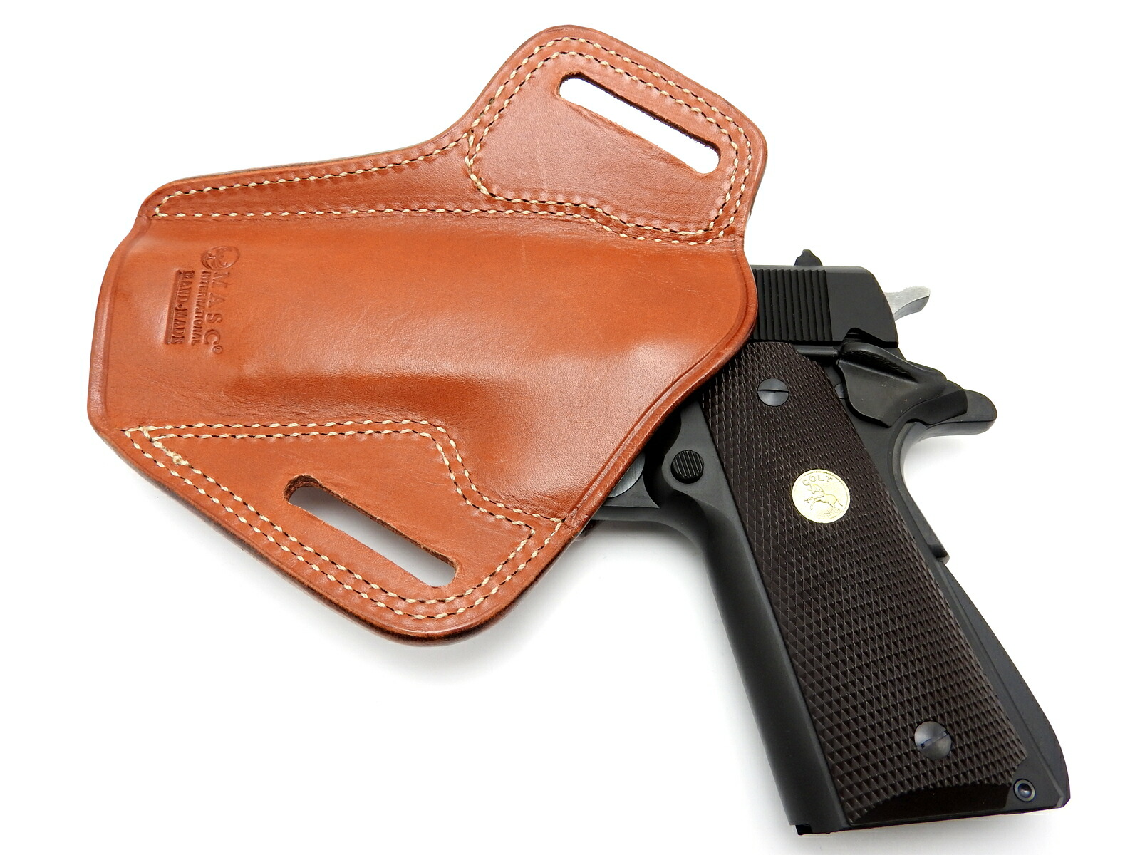 整備済 MGC 革製 シューティング ヒップ ホルスター＆マガジンポーチ