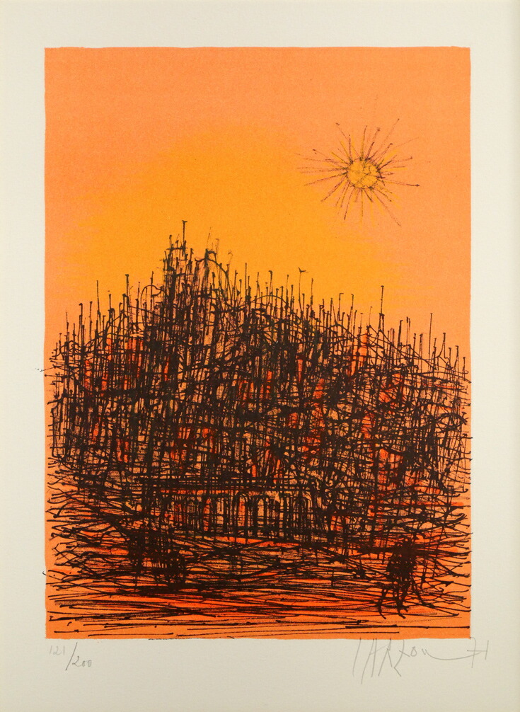 ジャン カルズー(Jean CARZOU)「太陽のある風景」リトグラフ・限定