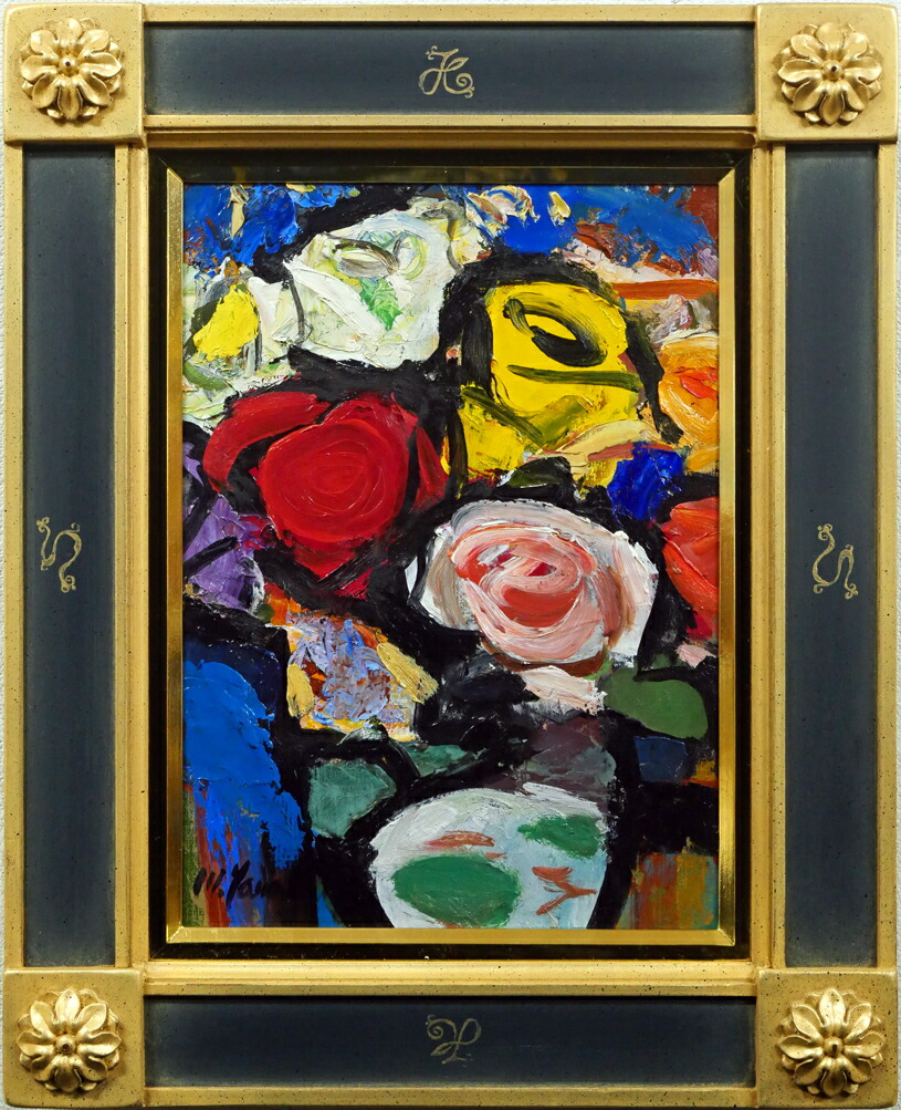 油絵、F4号額入り、薔薇の花 油絵、F4号額入り、薔薇の花 油絵、F4号