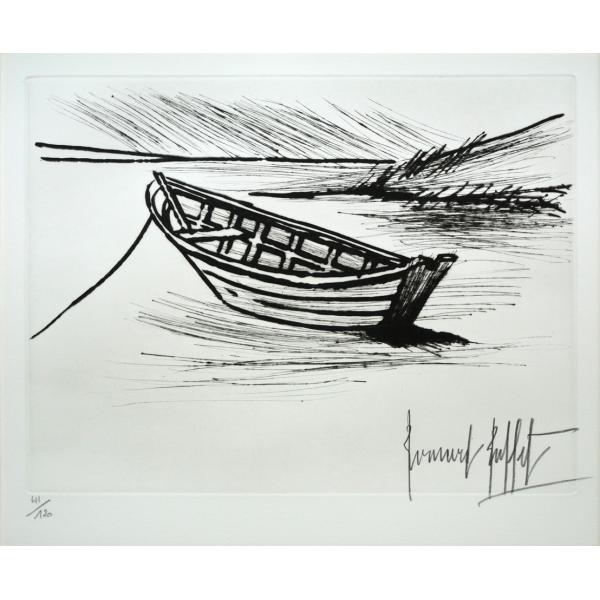 ベルナール・ビュッフェ『平底漁船』 10/120 ドライポイント 【公式通販】