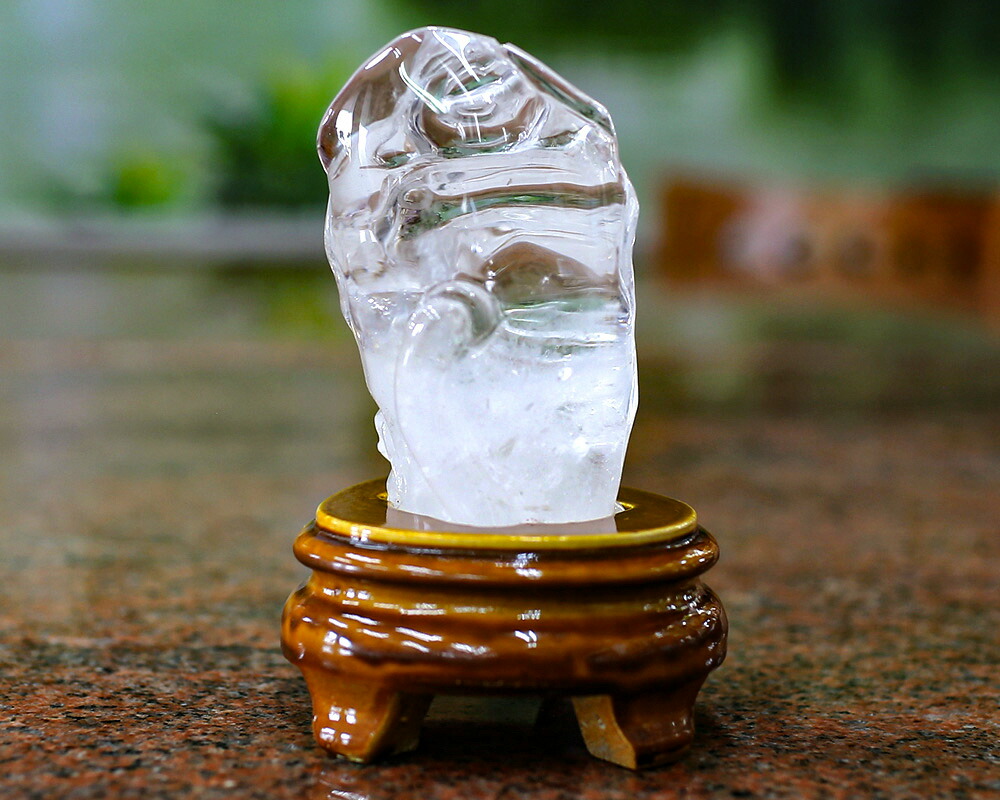 時代高品質高透明度 天然本水晶 細工手彫り彫刻『イエス様』置物