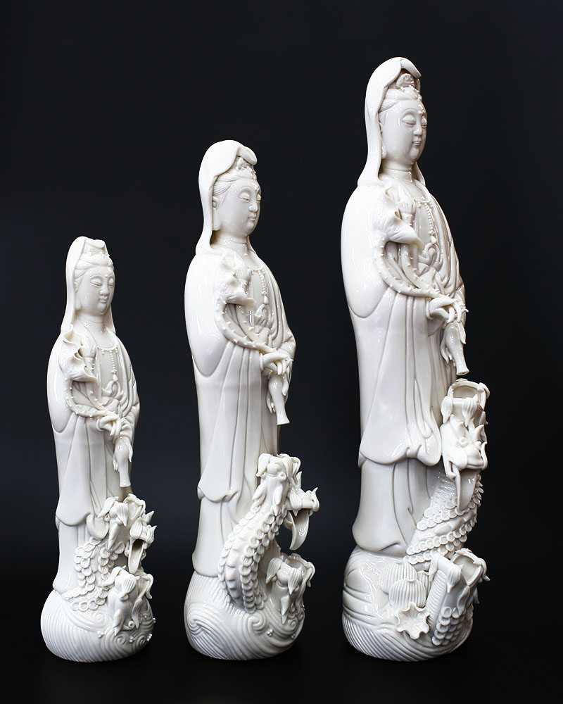 白磁 観音様 楽天市場】観音様 置物 滴水観音菩薩 Sサイズ 白磁陶器観音