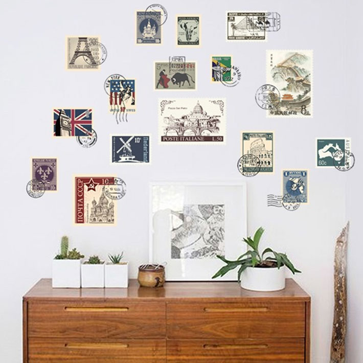 楽天市場】ウォールステッカー 切手 スタンプ 海外切手 世界遺産