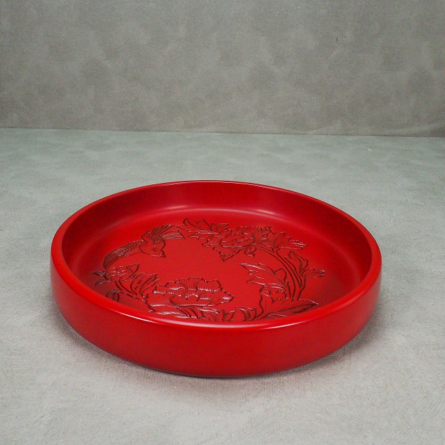 北京彫漆 漆器 菓子器 ドラゴン彫刻付き 北京彫漆 漆器 菓子器