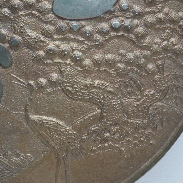 楽天市場】高砂 鶴亀に松文様 柄鏡 中原摂津守光重 0001江戸時代 銅鏡