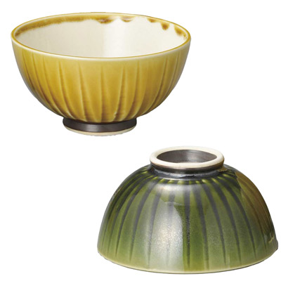 楽天市場】夫婦茶碗 お茶碗 ペア セット 削ぎ丸飯碗 織部 黄瀬戸 2個