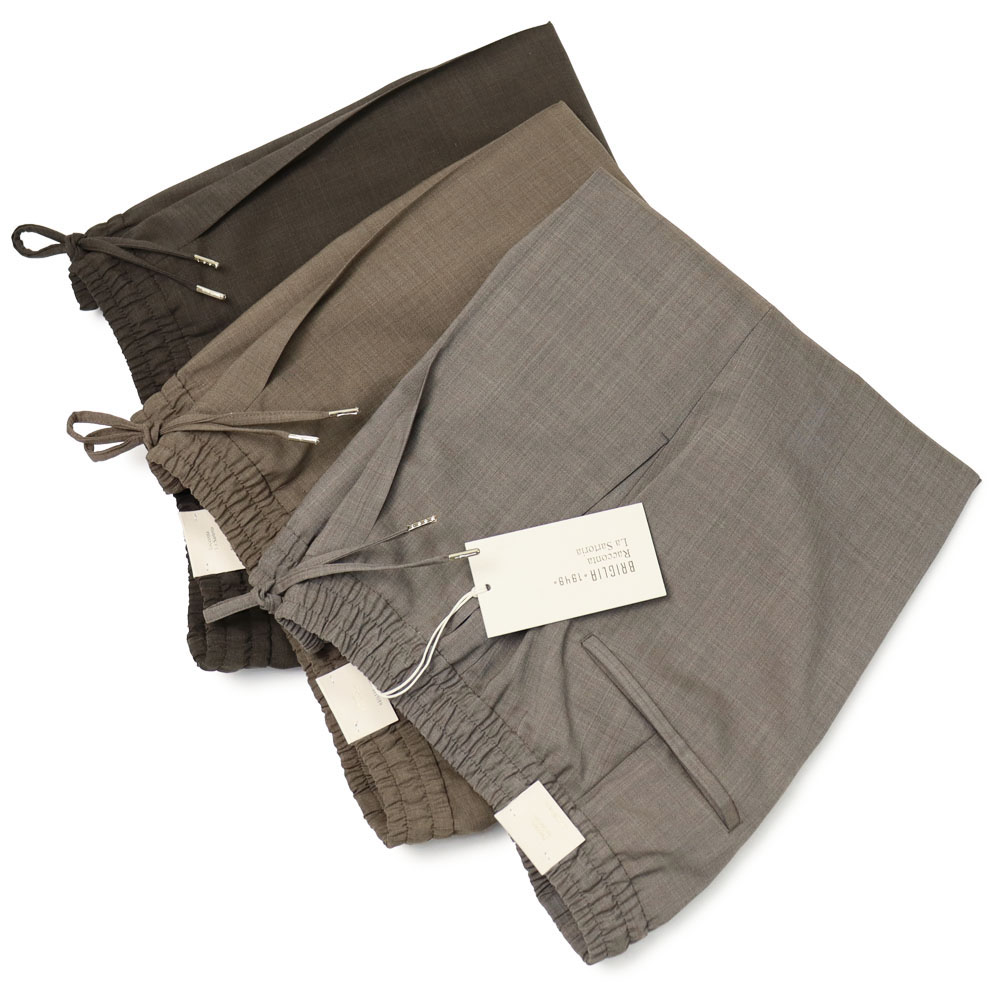BRIGLIA 1949☆新品3万円ブリリア ウエストギャザーコットンパンツ45