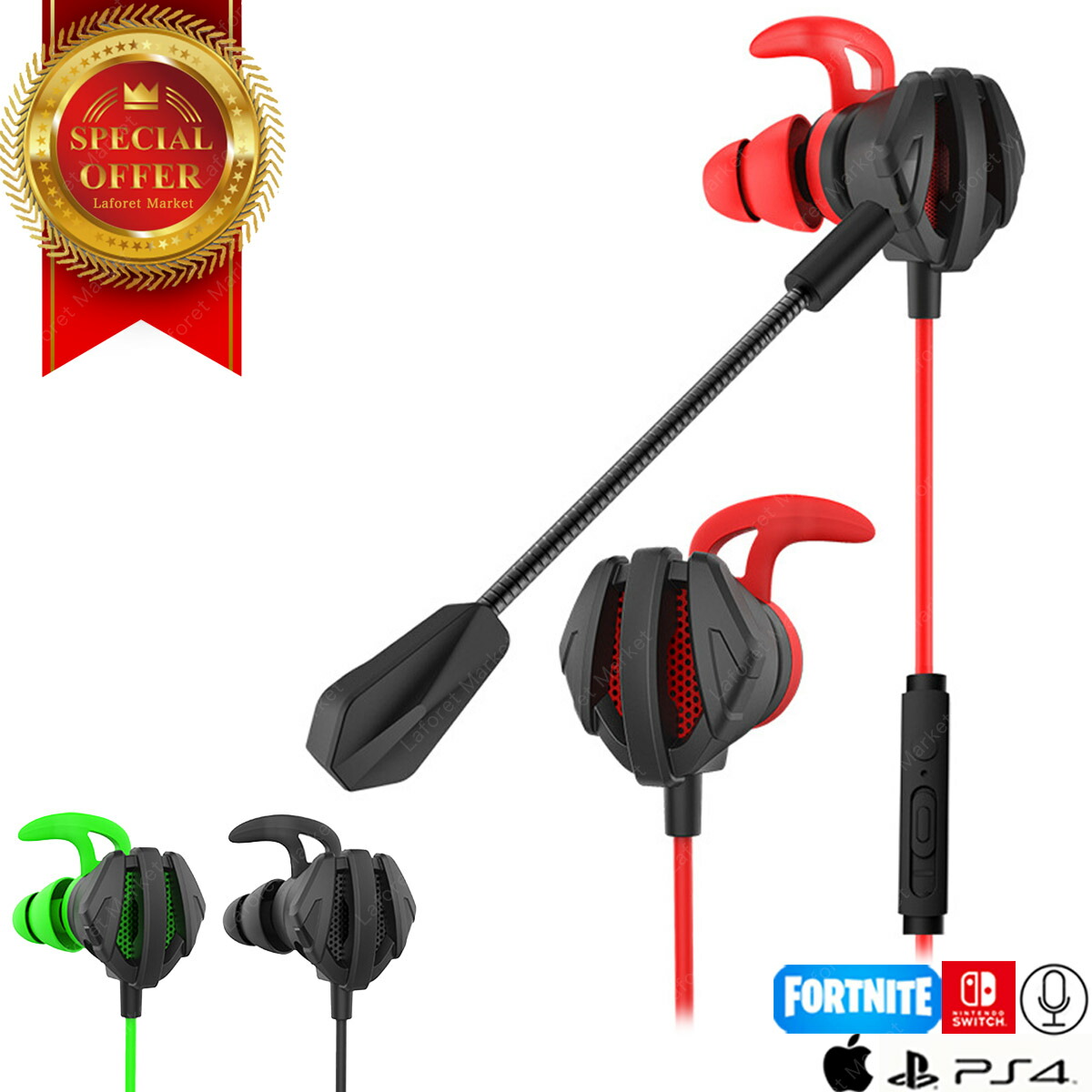 楽天市場】【楽天1位】 マイク付きイヤホン ゲーミングイヤホン