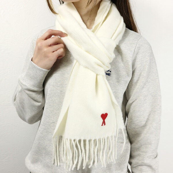 ホワイトマフラー AMI PARIS AMI Alexandre Mattiussi ami paris