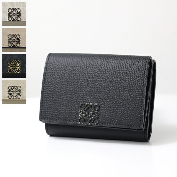 LOEWE トライフォールドウォレット 3つ折り財布アナグラム グレー
