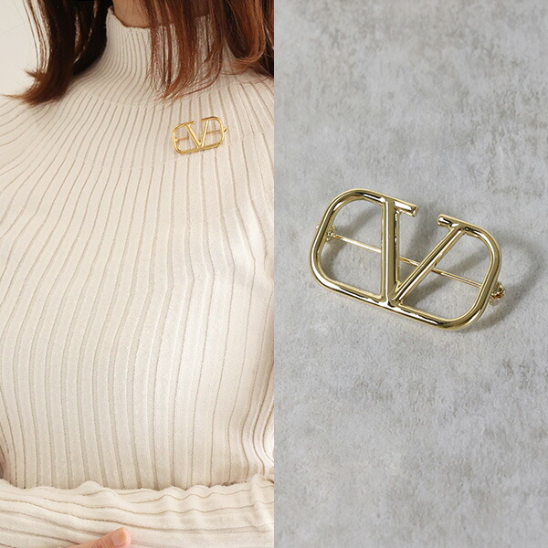 楽天市場】VALENTINO ヴァレンティノ Vlog metal brooch ブローチ