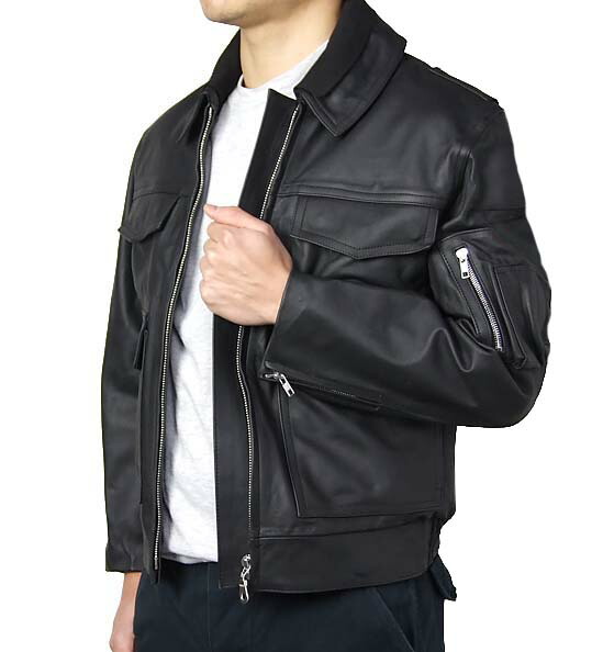 楽天市場】ドイツ警察 POLIZEI フラップポケット レザージャケット