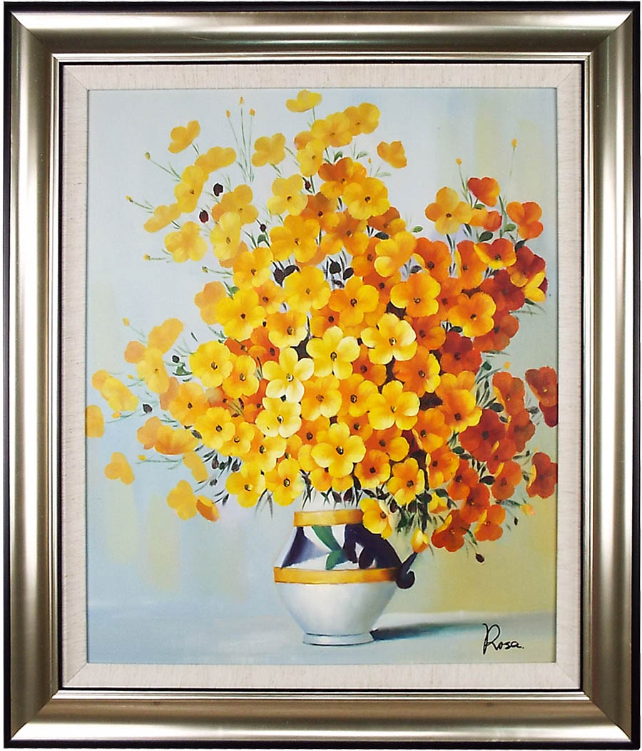 油絵 専用 黄色い花を差した花瓶 油絵 専用 黄色い花を差した花瓶