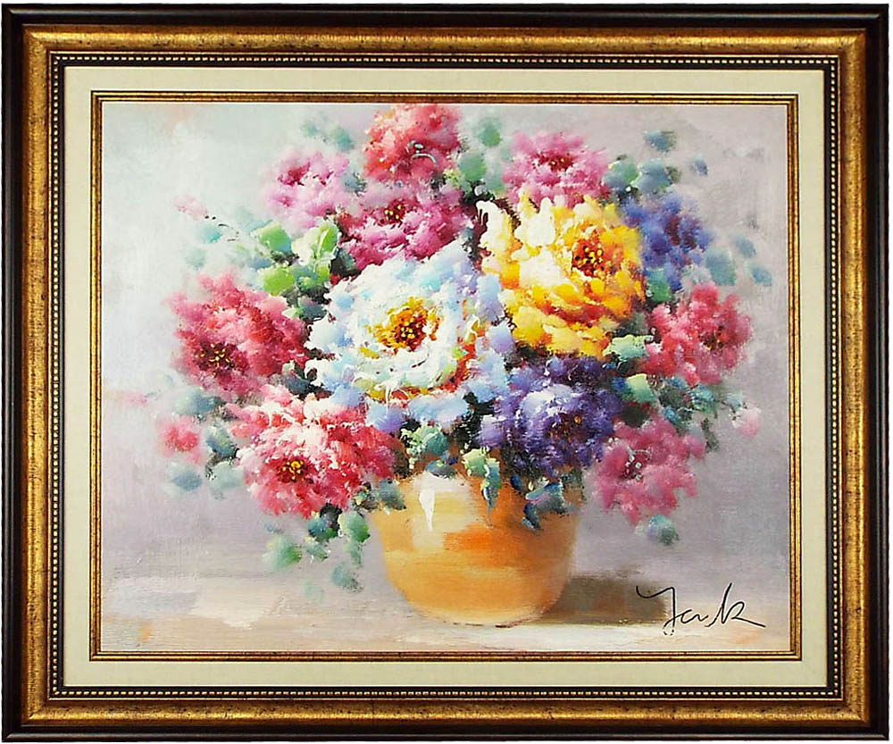 油彩画花の絵 花の油彩画 花 油彩 絵画 絵画 vintage ART Zx Paintings