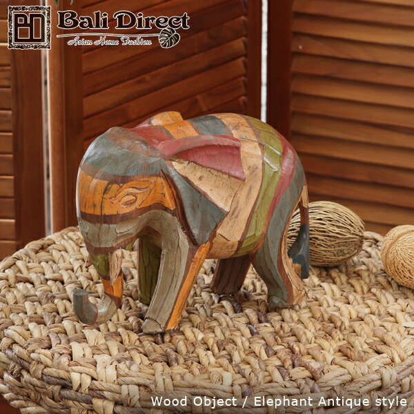 インドネシア 木製象彫刻楕円形プレート 飾り立て付き インドネシア