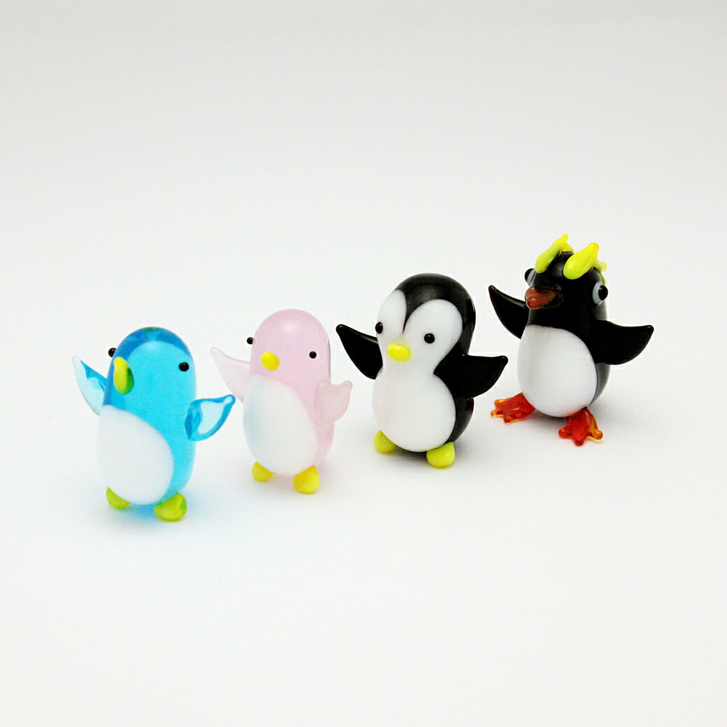 楽天市場】【ガラス細工】【4匹セット】 バンザイペンギン （LB1匹・P1