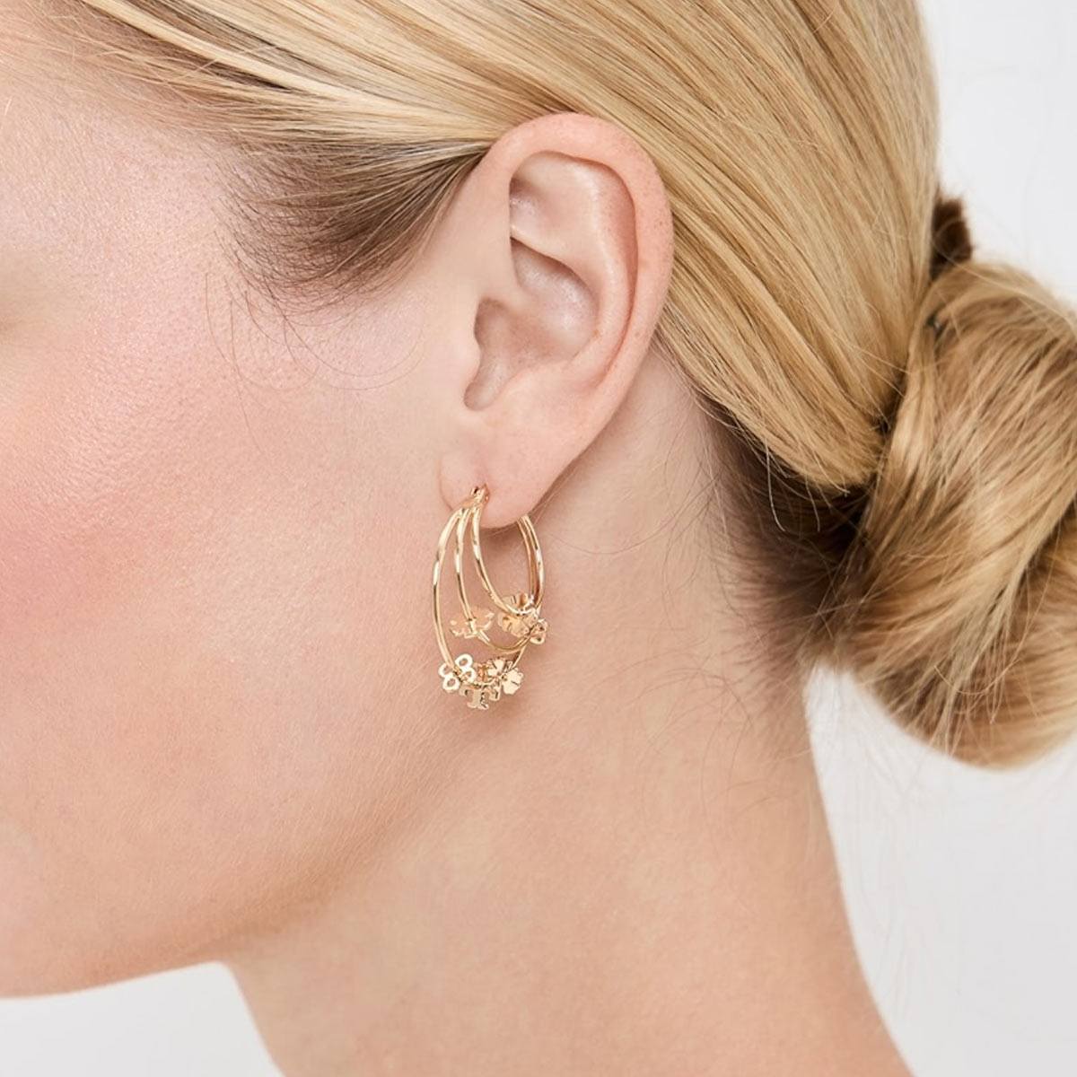 楽天市場】トリーバーチ ピアス ブランド フープ 3連 18k18金 大ぶり