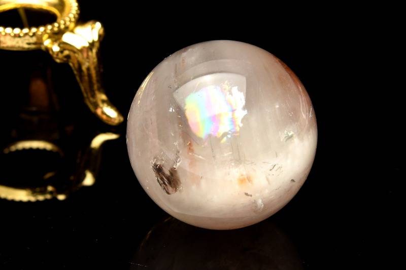 楽天市場】【1点物】千層 ガーデンクォーツ庭園水晶 24mm 丸玉(台座