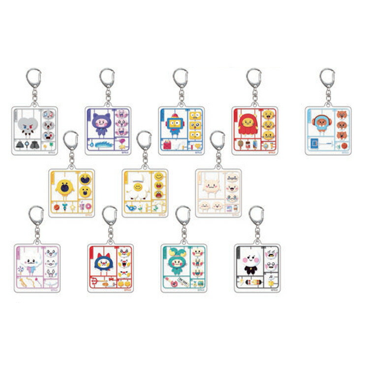 Tele 詩の形キーホルダー5種セット バラ不可 Tele 詩の形キーホルダー5