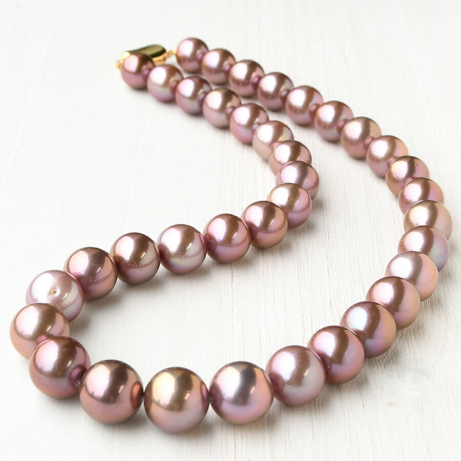 楽天市場】13mm ナチュラルカラー レッド 淡水真珠 ネックレス 鑑別