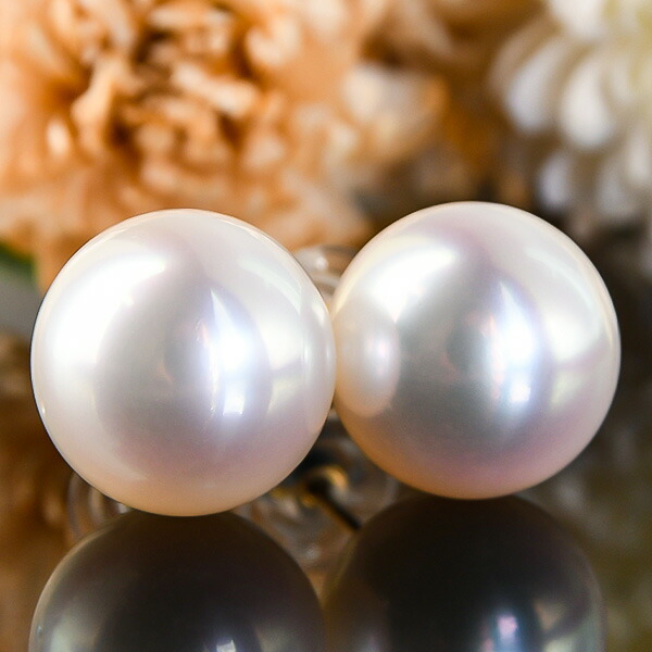 楽天市場】16mm 特級 白蝶真珠 K18YG ピアス ディスク付クリスメラ