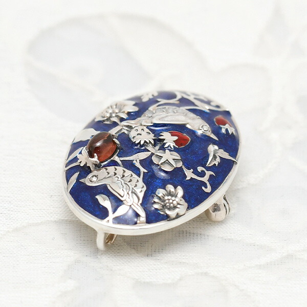 楽天市場】碌山 ウィリアムモリス いちご泥棒 ガーネット ブローチ