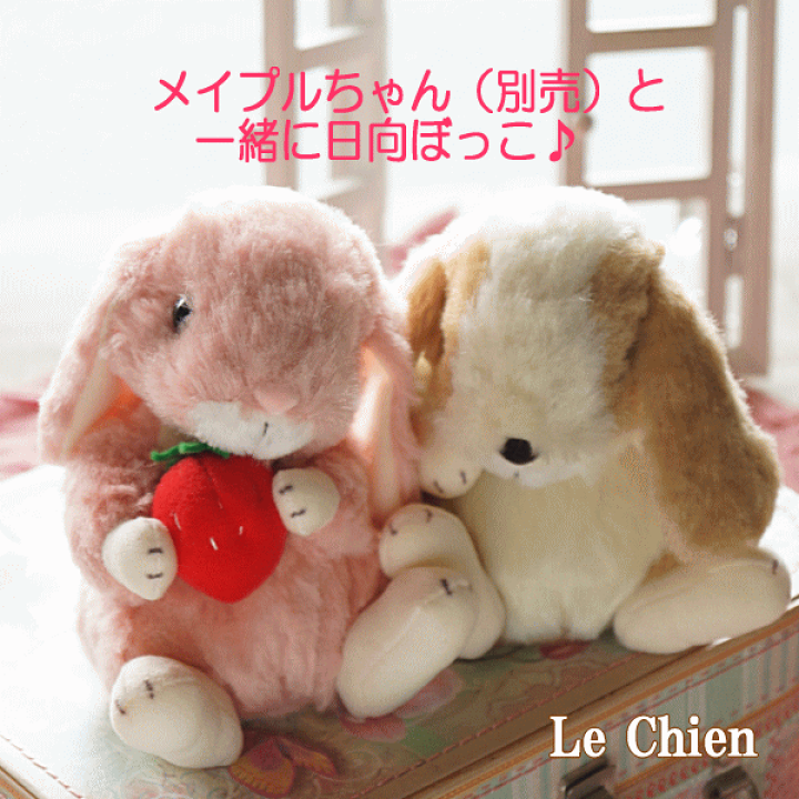 楽天市場】うさぎ ぬいぐるみ ロップイヤー いちご Sサイズ ピンク