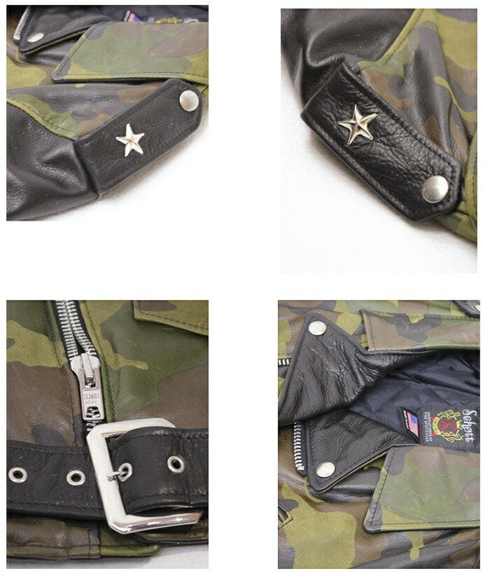 楽天市場】カモフラ柄 Schott 611US One☆Star Riders ダブル