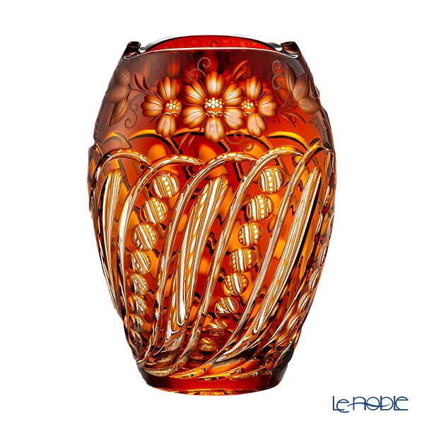 マイセンクリスタルの花瓶 ひまわり柄 マイセンクリスタルの花瓶