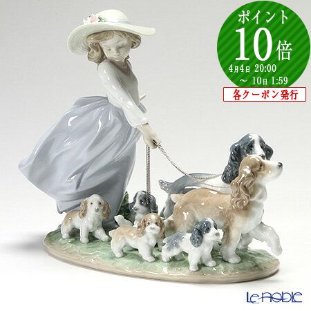 Lladro 陶器 犬と子供の装飾品セット 5点セット Lladro 陶器 犬と
