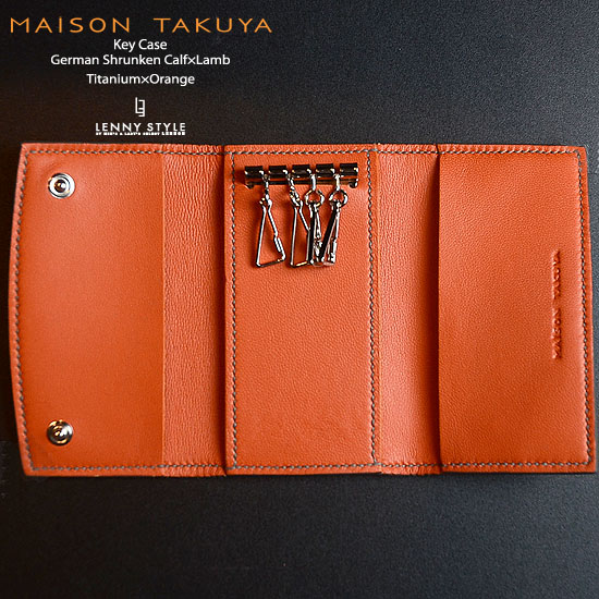 MAISON TAKUYAレザー三つ折りキーケース 収納袋・箱付き MAISON TAKUYA