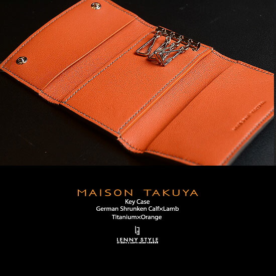 MAISON TAKUYAレザー三つ折りキーケース 収納袋・箱付き MAISON TAKUYA