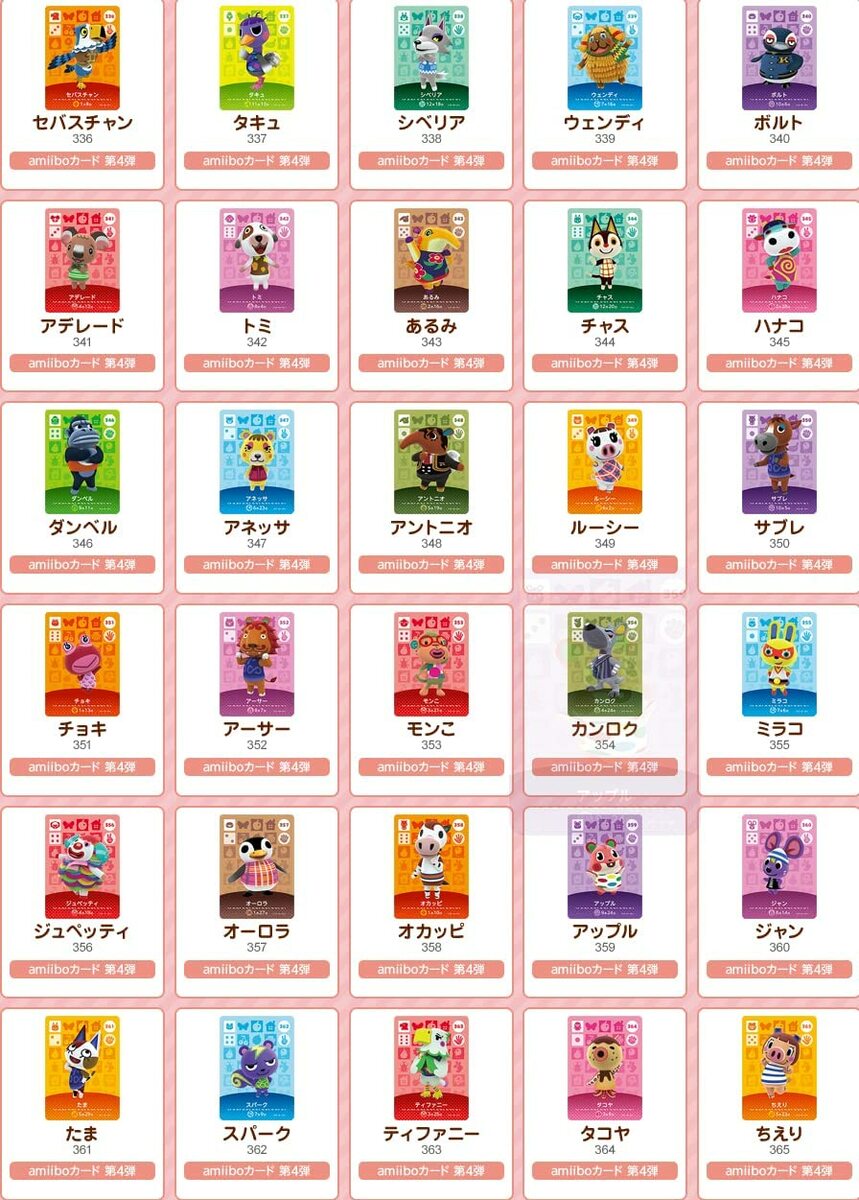 どうぶつの森 amiiboカード 第1弾 第4弾 未開封 アミーボカード
