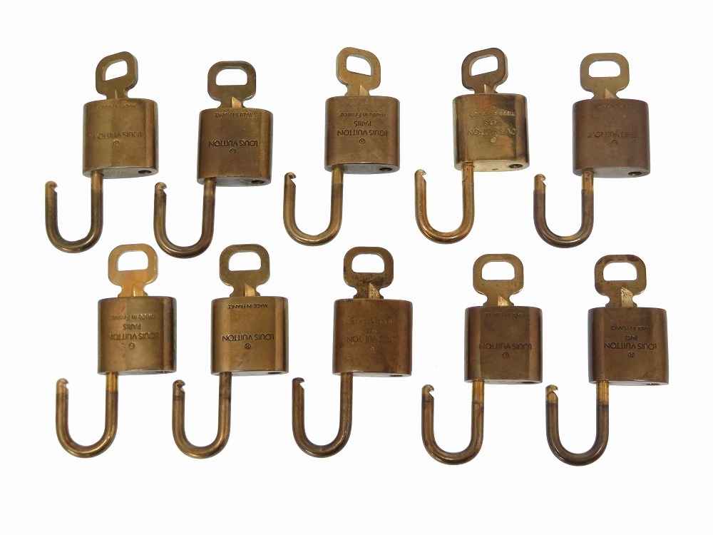 L00125 ルイヴィトン パドロック 10セット カデナ 南京錠 鍵 ルイ