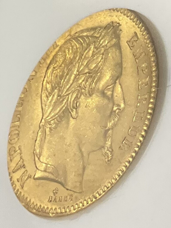 楽天市場】1865年 BB フランス ナポレオン3世 20フラン 金貨 有冠